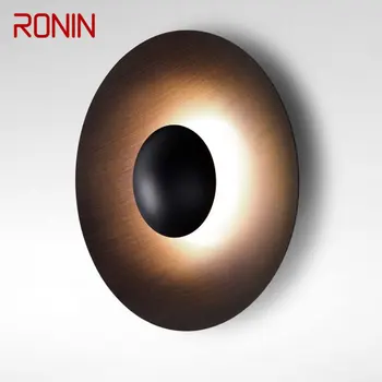 Круглый настенный светильник RONIN в скандинавском стиле, Алюминиевый Современный модный светильник-бра, Новый дизайн для спальни, Креативный