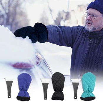 Выдвижная автомобильная лопата для уборки снега в перчатках, инструмент для удаления наледи на лобовом стекле, Скребок для удаления наледи на лобовом стекле