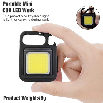 Многофункциональный Портативный Мини-светодиодный фонарик USB Перезаряжаемый Карманный Брелок для ключей Открытый Водонепроницаемый Аварийный Фонарь для кемпинга