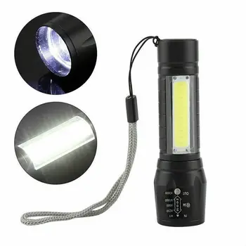 Мини-перезаряжаемый светодиодный фонарик KEBINCPLED Используйте лампу XPE COB с двойным источником света, фонарик для приключений, кемпинга, рыбалки