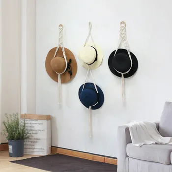 Вешалки для шляп Макраме, вешалки для шляп в стиле бохо, Настенная Богемная витрина для шляп, Вешалка для шляп ручной работы, Декоративный держатель для кепок, Декор комнаты