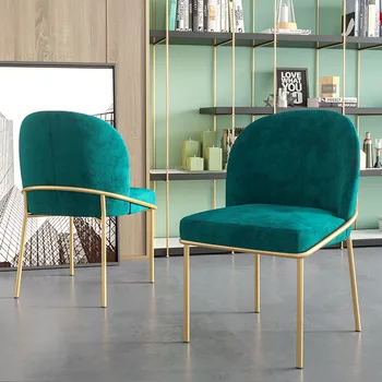 Роскошные обеденные стулья Мебель для гостиной в скандинавском стиле INS Бархатные подушки Диван-кресло Современная домашняя кухня Обеденный стул TG B