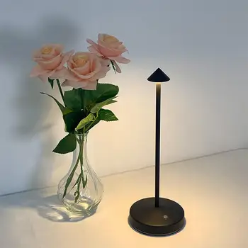 Роскошная сенсорная лампа Mini Nordic с перезаряжаемой аккумуляторной светодиодной батареей, настольная лампа для спальни, Ресторанный ночник, Романтическая настольная лампа
