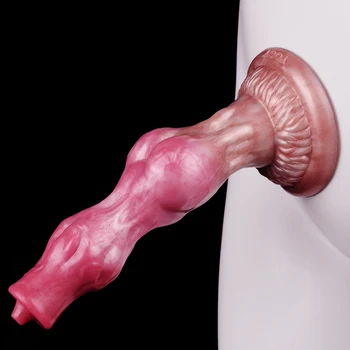 Силиконовый фаллоимитатор FAAK Fantasy Knot Wolf с присоской, Многоцветная анальная пробка, секс-игрушки для начинающих, реалистичный пенис животного