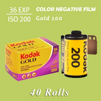 40 рулонов (36 экспозиций/рулон) 35-мм цветной пленки KODAK Gold 200 для фотоаппаратов M35/M38/i60/F9