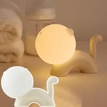 Привлекательная мультяшная светодиодная лампа с энергосберегающим освещением, защита глаз, сенсорный датчик в кошачьем стиле, перезаряжаемая светодиодная лампа