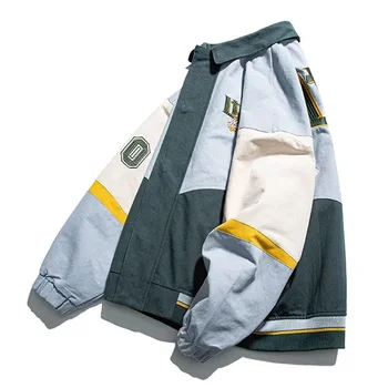 Модная уличная куртка-бомбер, Мужская Женская бейсбольная куртка с вышивкой в стиле пэчворк, пары Y2k, Верхняя одежда в стиле харадзюку, Весна 2023