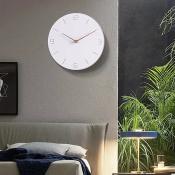 Новые деревянные часы, Современные минималистичные Часы в скандинавском стиле, Аксессуары для Украшения дома в гостиной, Модная атмосфера, Немой Кварцевые Настенные часы