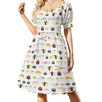 Новое платье без рукавов с рисунком сладких суши тренд женской одежды 2023 коктейльные платья летние платья