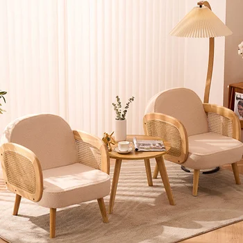Современный простой Элегантный Кожаный диван в гостиной, повседневный ленивый стул на полу, Оранжевый Односпальный диван