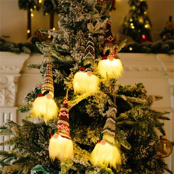 Веселого Рождества, Безликий светодиодный светящийся гном, плюшевый эльф, украшения Санта-Клауса, подвеска, Домашний Рождественский декор