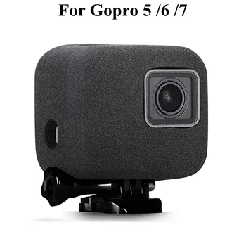 Ветрозащитный чехол с шумоподавлением из пенопласта для Gopro Hero 7 6 5, ветровое стекло из пенопласта, 2018, Черная губка для защиты камеры