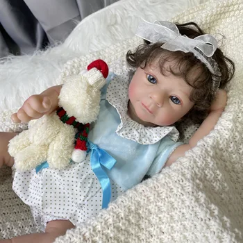 43 см Реалистичная Кукла-Реборн Felicia Baby Reborn Силиконовый Виниловый тканевый корпус Мягкие игрушки на ощупь для детей Рождественские украшения