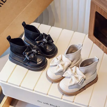 Весенне-осенние детские однотонные носки на мягкой подошве 2023, повседневные однотонные ботинки на мягкой подошве для девочек