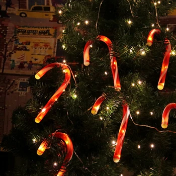 2023 Новый светодиодный светильник для конфет, батарея, Рождественские украшения, вечеринка, дом, сад, Рождественская елка, костыль, лампа, Праздничный декор на открытом воздухе