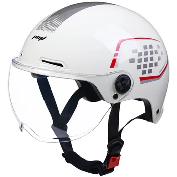 Мотоциклетные шлемы Головной убор электрического велосипеда Мото Регулируемая Вместимость Мужчины Женщины Воздухопроницаемость Скутер Мотоциклетный шлем