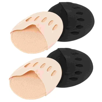 2 пары невидимых носков с пятью пальцами на передней части стопы, носочки для поддержки передней части стопы (черный + цвет кожи)