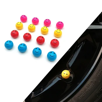 4 шт./лот Креативный многоцветный Смайлик в стиле автомобильного колеса, шины, колпачок клапана, Пылезащитные колпачки для шин для автомобилей, мотоциклов, колесных дисков для велосипедов