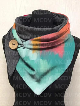 Повседневный шарф и шаль из теплого флиса с 3D принтом Gradient Art для женщин Теплый и удобный шарф 03