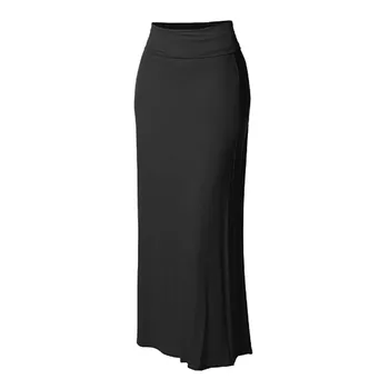 Юбки с высокой талией, женские однотонные Сексуальные длинные юбки-карандаш Faldas, женские удобные облегающие юбки-макси Faldas с высокой талией