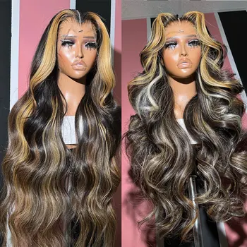 Объемный волнистый парик на кружеве Highlight Hd-парик на кружеве цвета Медовой блондинки, Бразильские парики на кружеве размером 13x4 для женщин из человеческих волос
