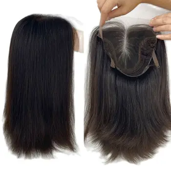 HD Швейцарский кружевной еврейский парик из человеческих волос, 100% Натуральные Европейские человеческие волосы, кошерный парик, такой же длины, парик-боб, Натуральный Черный