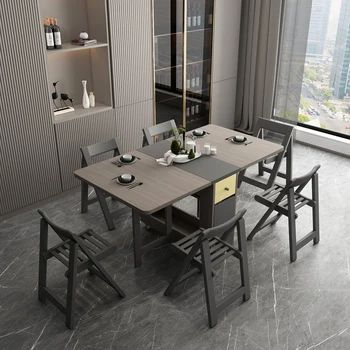 Модный Складной обеденный стол Мебель yemek masasi Многофункциональный Прямоугольный Складной обеденный стол Складные стулья