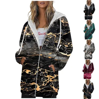 Y2k Одежда Элегантная Осенне-Зимняя Новая Куртка Женское Пальто С Принтом И Длинным Рукавом Женское Пальто Элегантное 2023 Корейская Мода