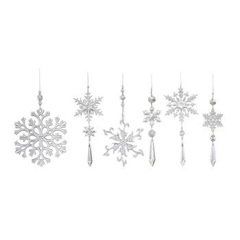 Коллекция Crystal Light Подвеска в виде снежинки, Рождественский Радужный орнамент, Садовые украшения, декор для внутреннего дворика, домашнее садовое растение