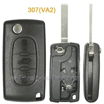 0536 Для Peugeot 3 Button 307 (VA2) Лезвие С кнопкой багажника Корпус дистанционного ключа С держателем аккумулятора
