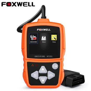 Foxwell NT201 Считыватель кодов OBDII / EOBD Автомобильный Диагностический сканирующий инструмент Автомобильный сканер Check Engine Считывает данные стоп-кадра