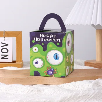 Бумажные коробки для кексов на Хэллоуин Портативная коробка для кексов с оконной ручкой для коробок для конфет, печенья, выпечки на день рождения