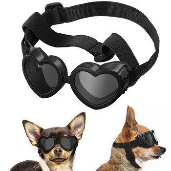 Ремень для домашних животных 1, товары с собакой, шт, Солнцезащитные очки для собак, Кошка в форме сердца, Регулируемые Солнцезащитные Маленькие Водонепроницаемые очки, Защита от очков