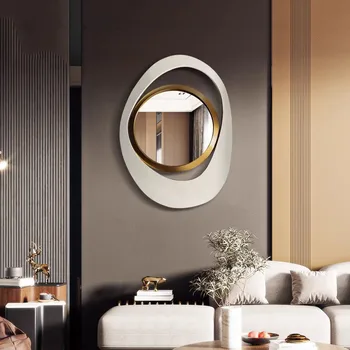 Подвесные зеркала в скандинавском стиле Эстетичные Овальные Неправильные Золотые зеркала для макияжа в ванной комнате Роскошные украшения для дома El Hogar