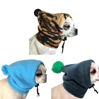 Зимняя шапка для кошек и собак, Рождественская теплая шапка с регулировкой шнурка, Ветрозащитная шапка для маленьких средних собак, уличные шапки для котенка