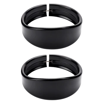 2X Кольца для отделки фар 5,75-дюймовое кольцо для отделки козырька фары Черное, украшающее кольца для отделки козырька для FXSTC