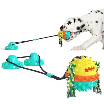 Игрушка для собак с улучшенным всасыванием, Вакуумная Двойная Присоска, Поводок для Перетирания зубов, Мяч Для собак, Аксессуары для силовых тренировок в помещении