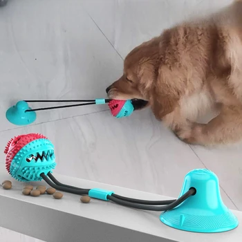 Интерактивная игрушка для собак, силиконовая присоска, мяч для собак, игрушки для домашних животных, игрушки для домашних животных, чистка зубов, Жевательные собаки, зубная щетка