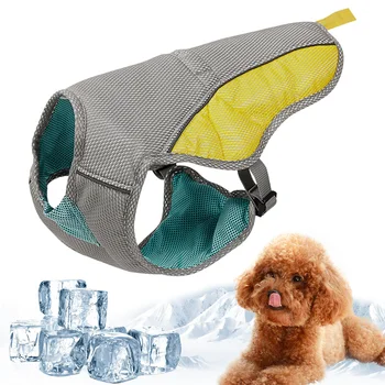 Регулируемый для собак, одежда для домашних собак, охлаждающий жгут, Дышащий Быстросъемный охлаждающий жилет, Летняя сетка для отвода тепла