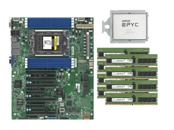 Материнская плата Supermicro H12SSL-i + 64-ядерный процессор AMD EPYC 7B13 + (8 * 32G) 256 ГБ ECC 3200 МГц оперативной ПАМЯТИ DDR4