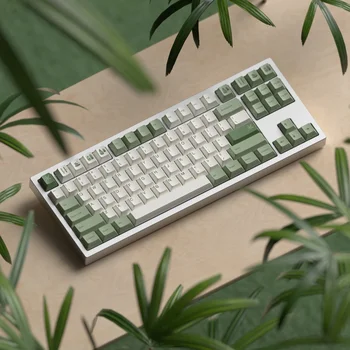 145 Клавиш Bamboo Forest Theme Keycaps Вишневый Профиль Зелено-Белый Keycap PBT Краситель Для Сублимации Клавиатуры Keycap MX Switch 6.25U 7U