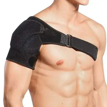 Компрессионный плечевой бандаж сзади Мягкий Высокоэластичный Регулируемый плечевой ремень для снятия боли Поддерживающий бандаж для вращательной манжеты для тренировки