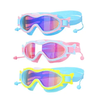 Детские очки для плавания с берушами, очки для плавания для детей 6-14 лет, мальчики, девочки, синий, розовый