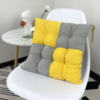 Сшитая подушка, утолщенная подушка, цветная квадратная подушка для стула, мягкая, утолщенная, нескользящая, для домашнего офиса, кухни, дивана во внутреннем дворике