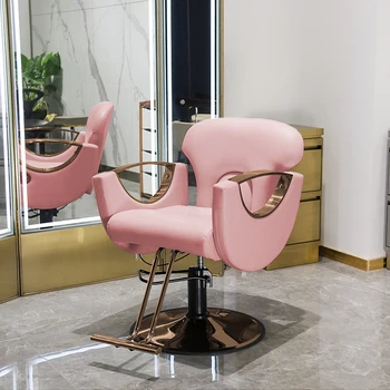 Эстетичные Эргономичные Вращающиеся Парикмахерские кресла с поворотным колесом Маникюрные парикмахерские кресла Roulette Cadeira Barbeiro Мебель для салона YQ50BC