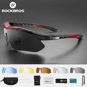 ROCKBROS 5-линзовые поляризованные спортивные мужские солнцезащитные очки для шоссейного велоспорта, очки для езды на горном велосипеде, защитные очки для езды на велосипеде, очки