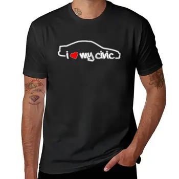 Новая футболка Honda Civic EJ2 Coupe I Love My Civic Car JDM, Короткая футболка, футболки больших размеров, облегающие футболки для мужчин