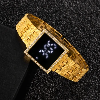 Совершенно Новые женские часы Тонкий цифровой браслет для женщин Электронные часы с сенсорным экраном для женщин reloj Подарок к празднику Женские часы