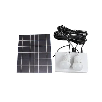 Солнечная панель, Комплект из 2 ламп, Солнечное Зарядное Устройство для кемпинга, Энергосберегающий Солнечный Свет, Наружный, внутренний Перезаряжаемый Светодиодный светильник