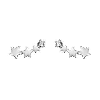 S925 Серебряные Игольчатые Серьги-гвоздики с циркониевой звездой для Женщин, Студенток, Подарок для вечеринки, eh1655